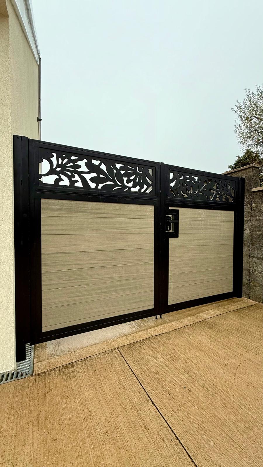 Composite Gates with Decorative Panel Port Talbot | Cimla Forge
